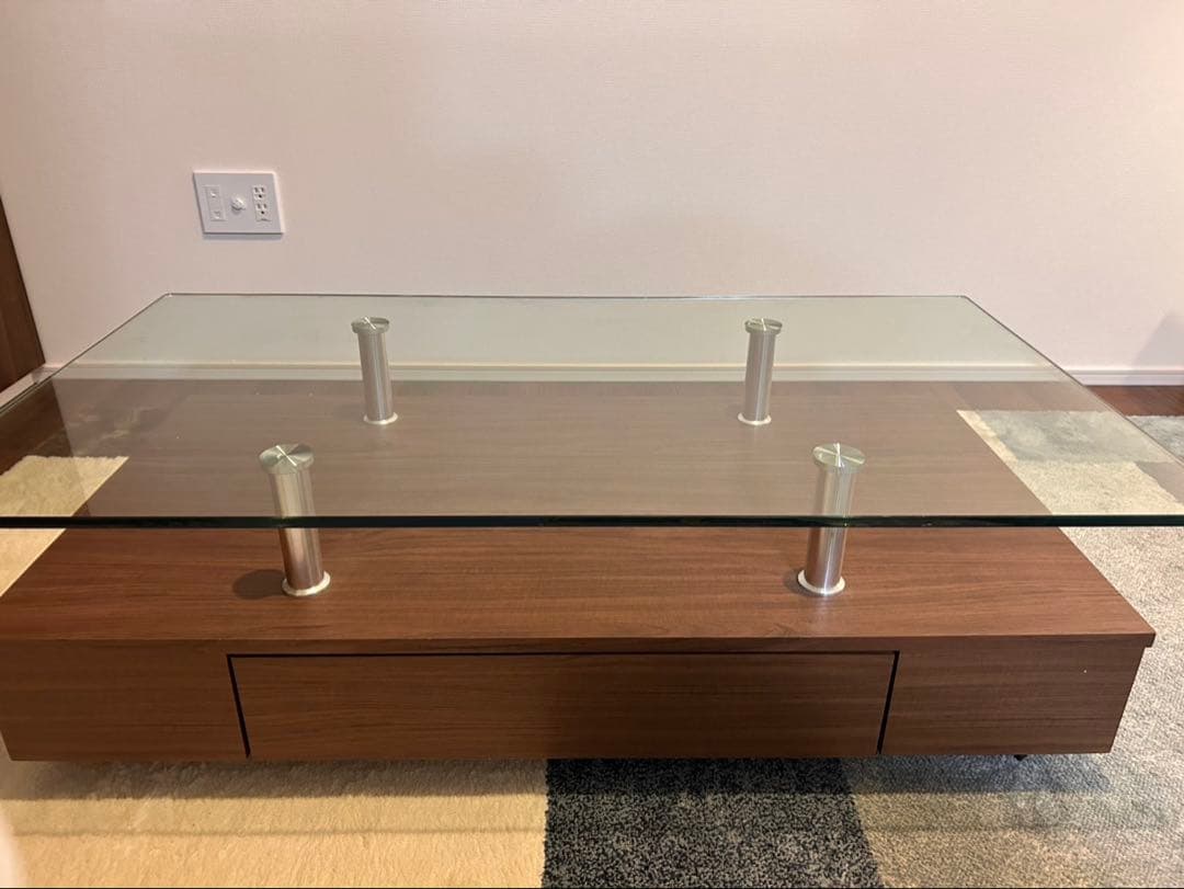 ＊最終値下げ中!!!≪送料込み≫ニトリ　ガラステーブル　センターテーブル