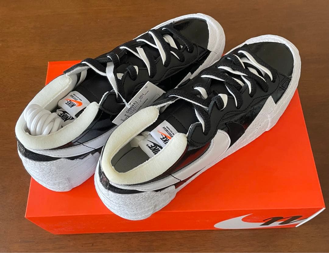 SACAI × NIKE BLAZER LOW BLACK/WHITE 28cm