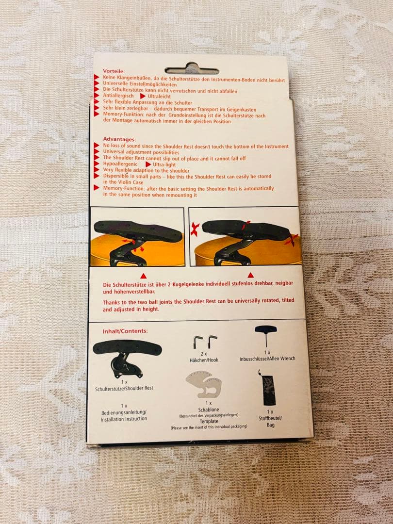 ヴァイオリン 肩当て WITTNER Isny Vn 可動式 調整自由 未使用