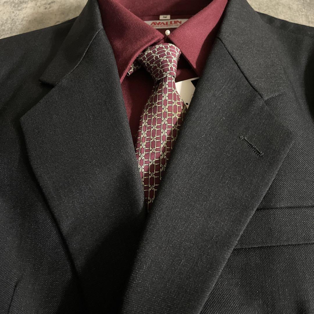 【極美品】 極上ウール セットアップスーツ × HERMESネクタイ 小物付き