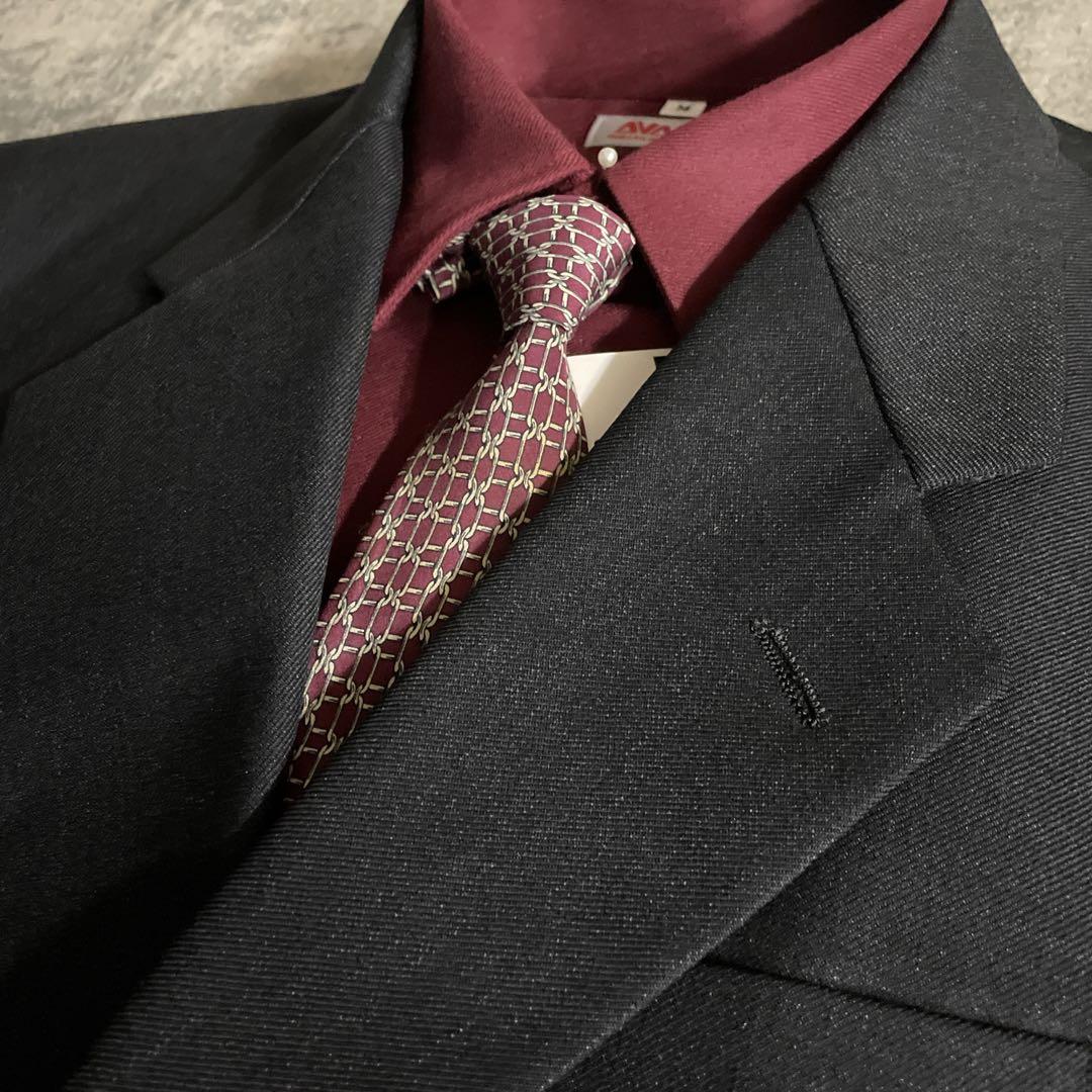 【極美品】 極上ウール セットアップスーツ × HERMESネクタイ 小物付き