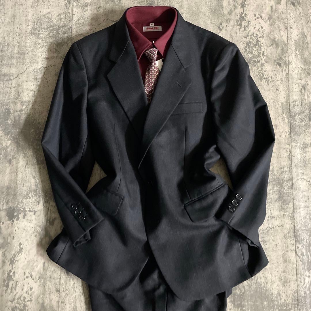 【極美品】 極上ウール セットアップスーツ × HERMESネクタイ 小物付き