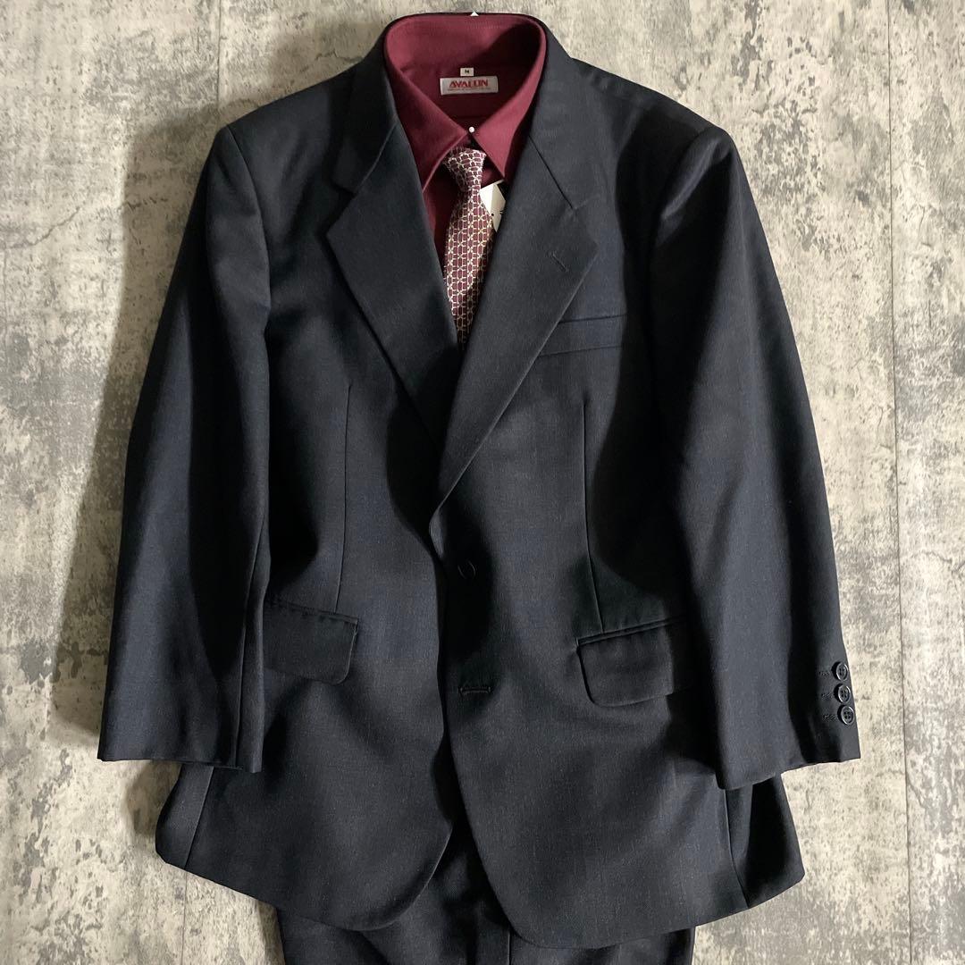 【極美品】 極上ウール セットアップスーツ × HERMESネクタイ 小物付き