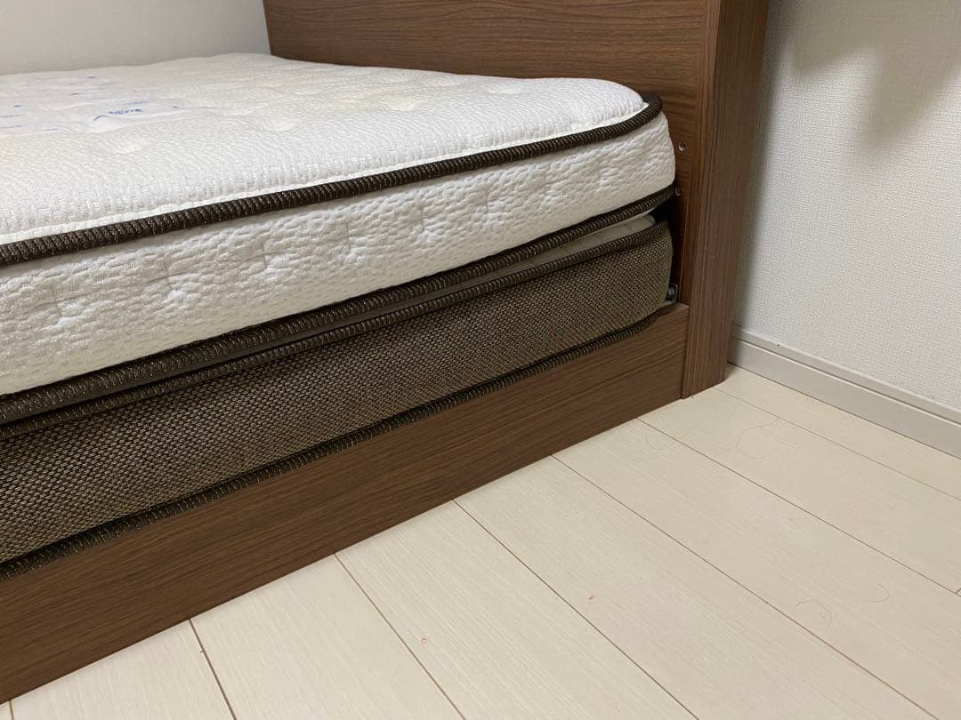 【埼玉/引取可】状態良好 ニトリ ダブルベッドフレーム+Nスリープマットレス