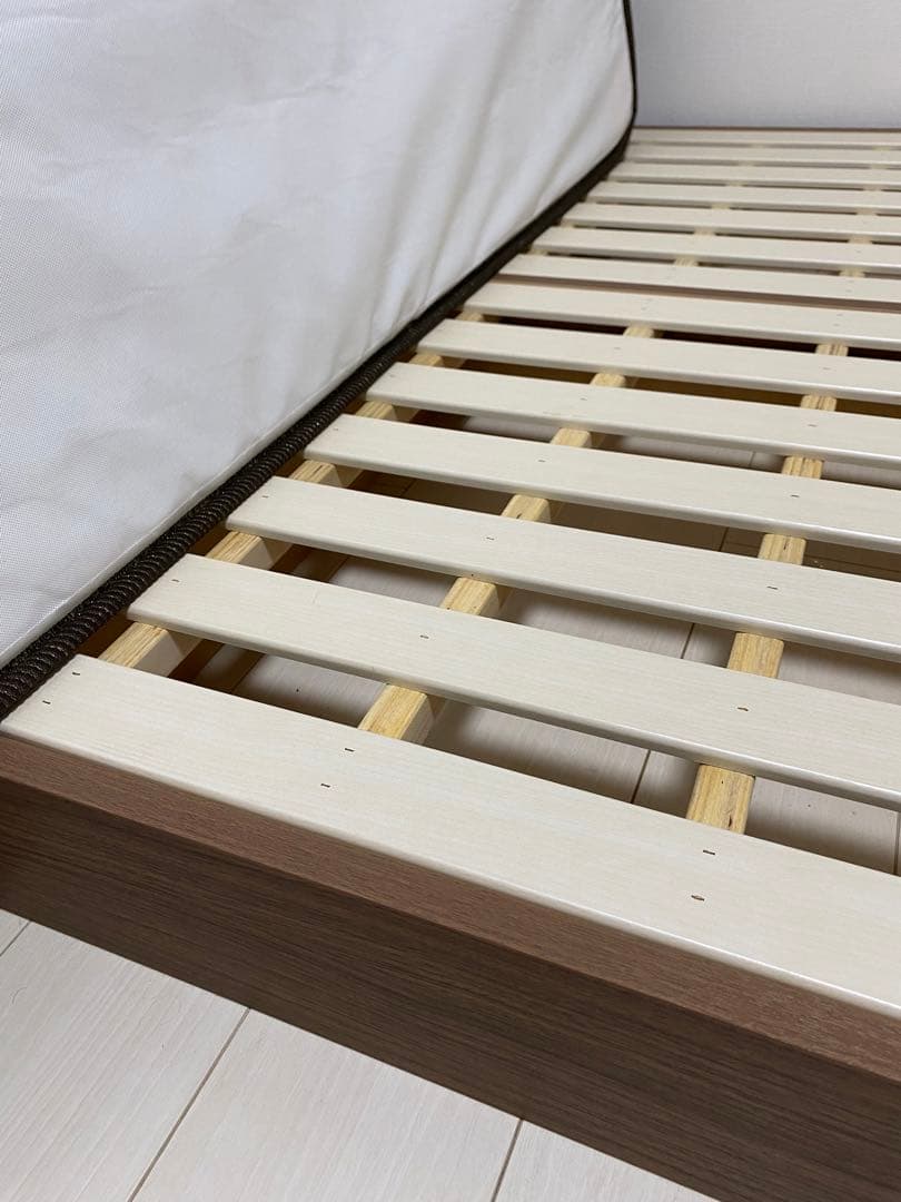 【埼玉/引取可】状態良好 ニトリ ダブルベッドフレーム+Nスリープマットレス