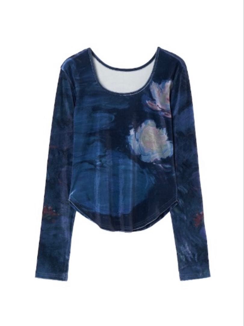 Velour Art Print Top/ベロアアートプリントトップ