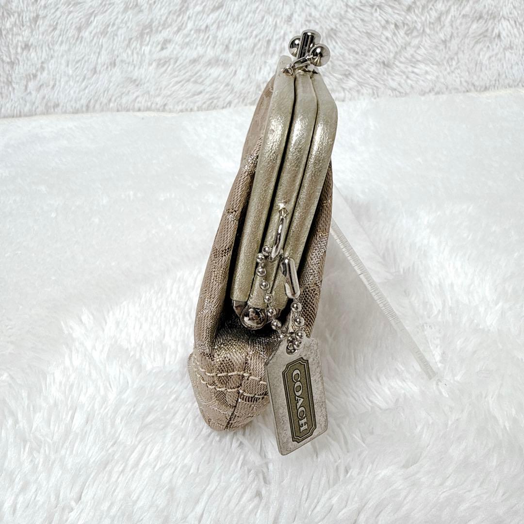 希少✨ COACH コーチ シグネチャー がま口 ケース ブラウン