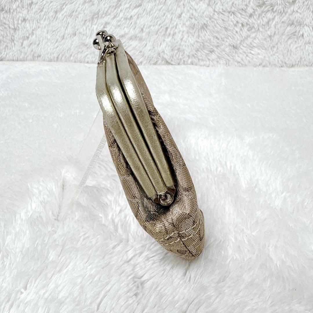 希少✨ COACH コーチ シグネチャー がま口 ケース ブラウン