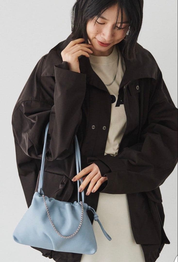 russet レザー巾着4WAY ミニショルダーバッグ