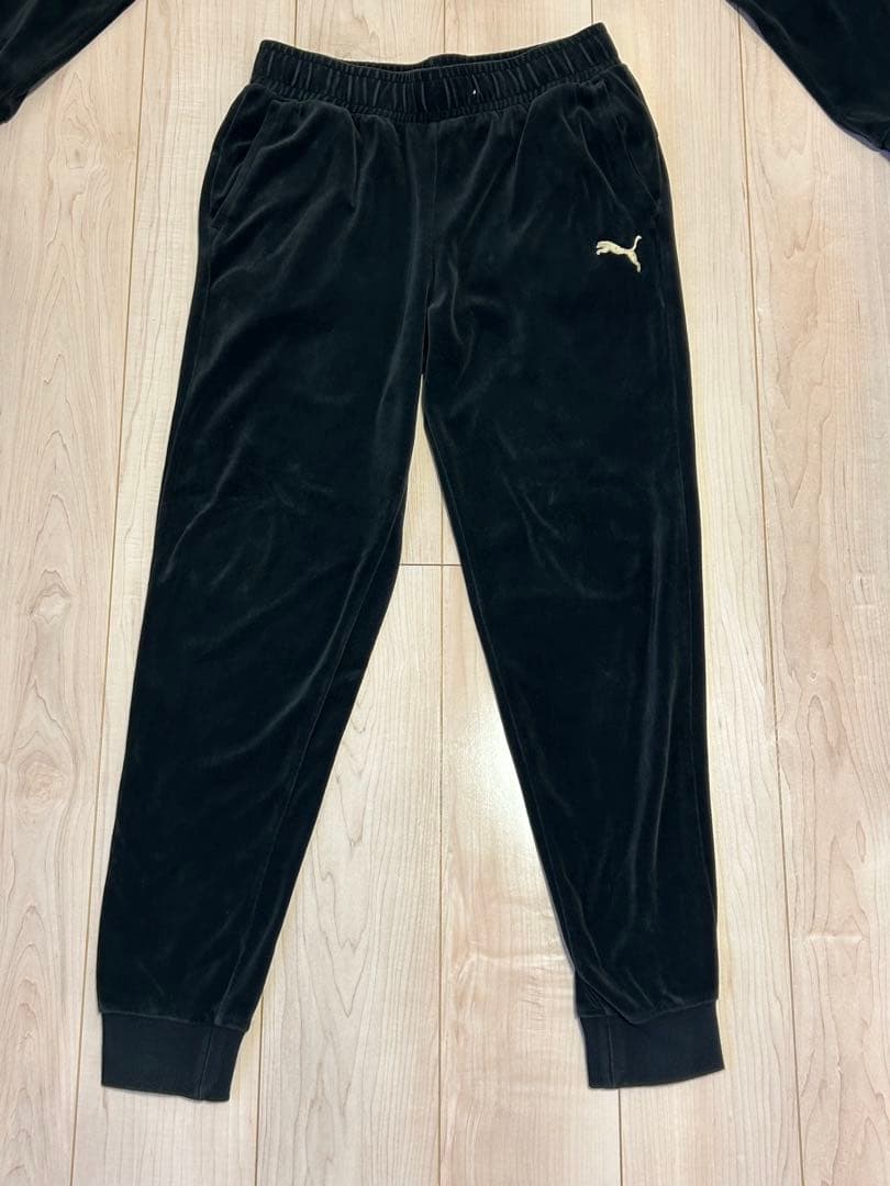 PUMA プーマ ベロア ジャージ上下セット ブラック M セットアップ　メンズ