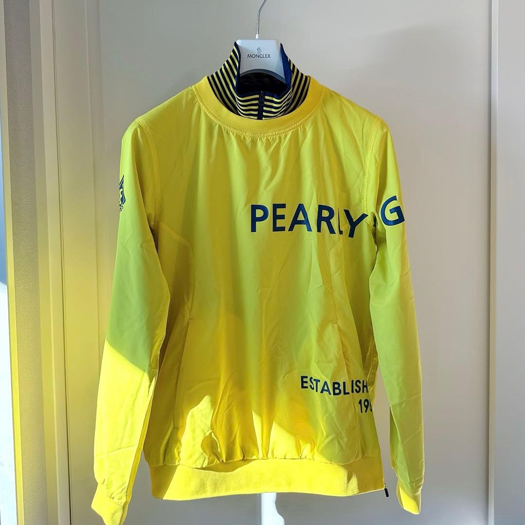 美品 ★ パーリーゲイツ ツインスニード 保温/防寒 メンズ ブルゾン 黄 紺