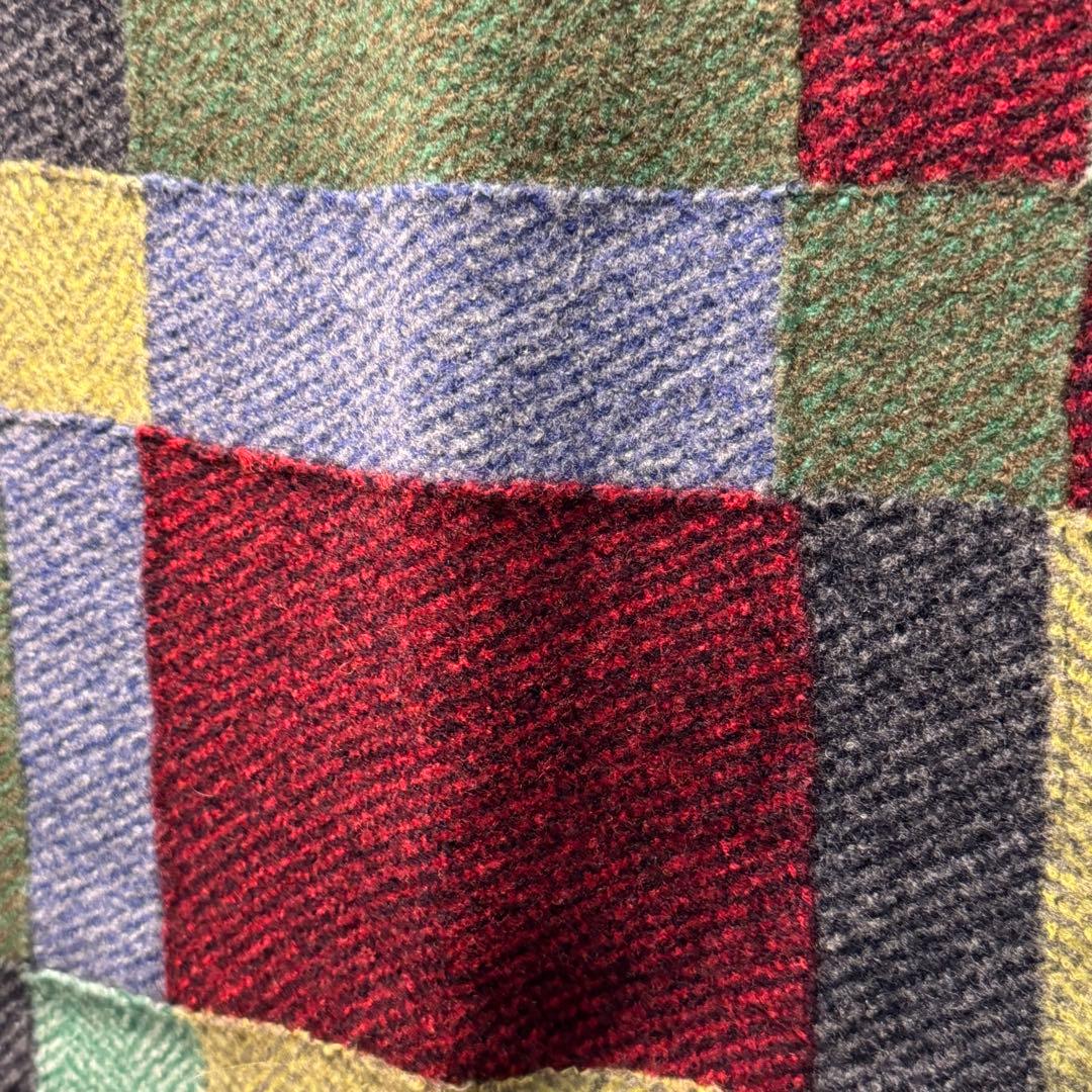 45R パッチワーク 大判 ウール 着れる ストール マフラー パッチワーク