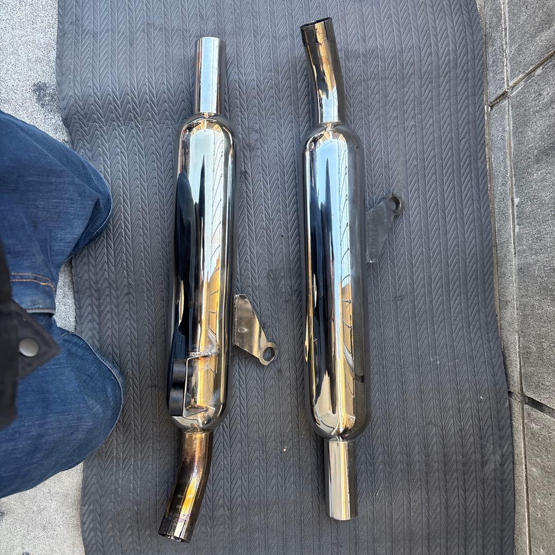 シーシーバーセット売り　トライアンフ　空冷ボンネビル　大和ステンレス　小音量