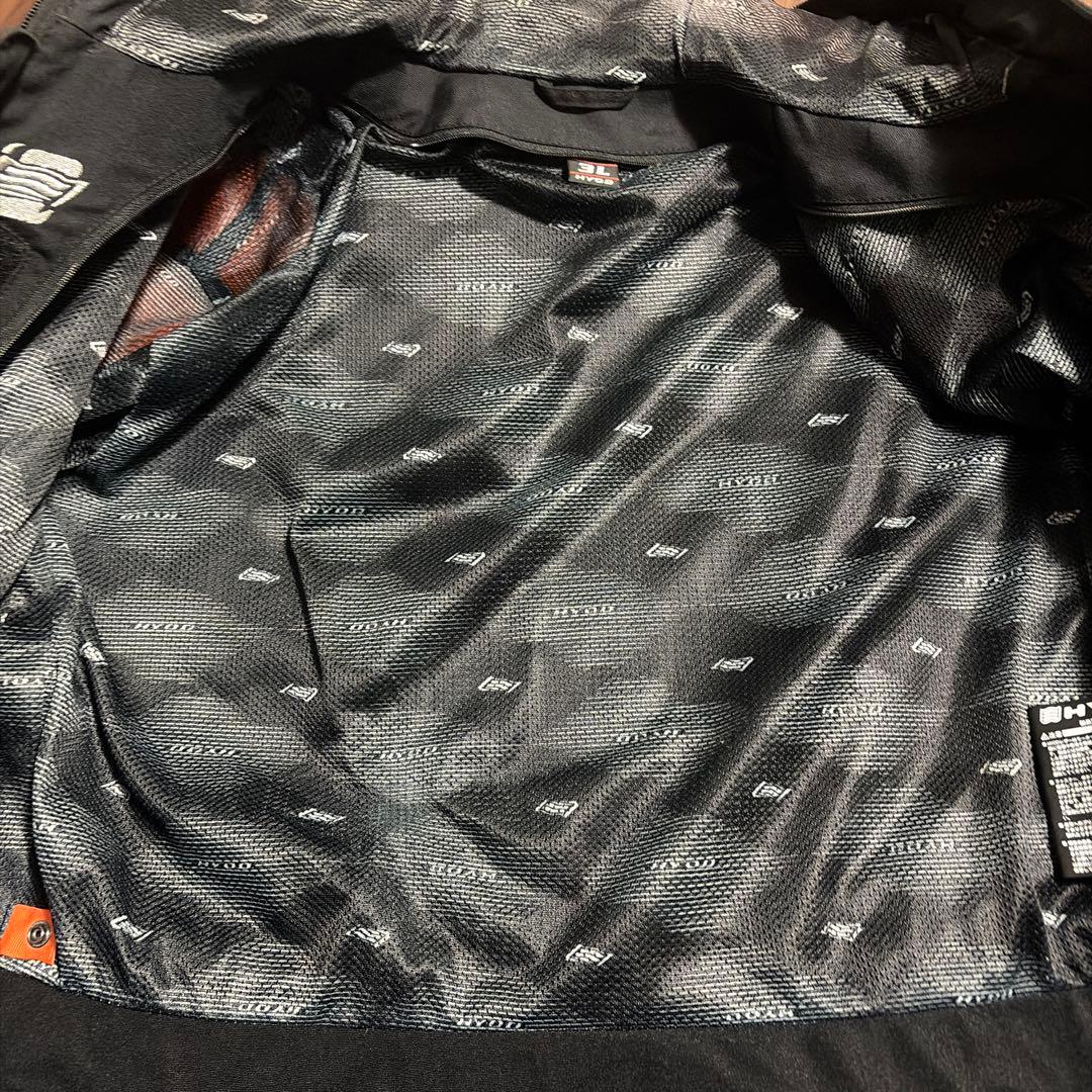 3L HYOD メッシュフード付きレザージャケット