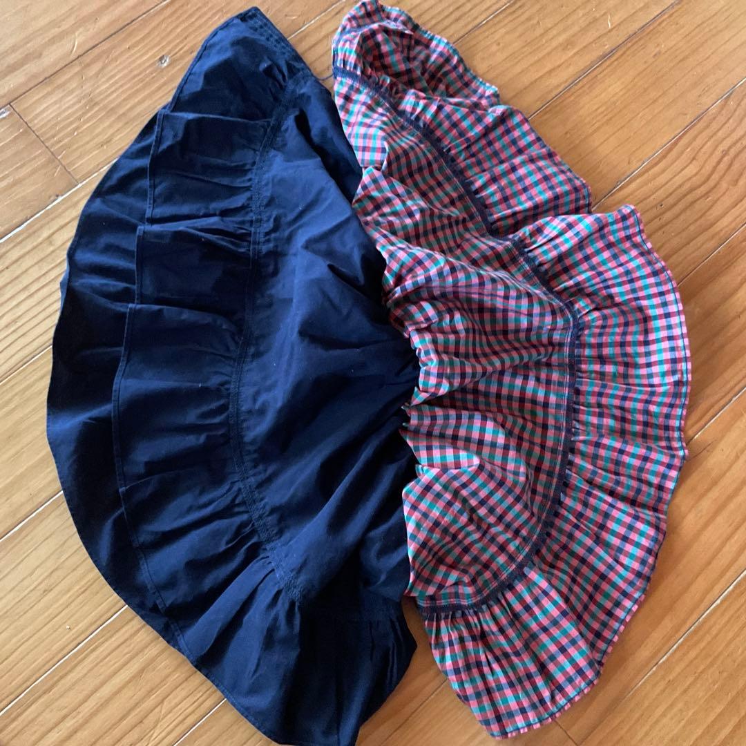 【美品】familiar リバーシブル　フリルスカート サイズ表記100cm