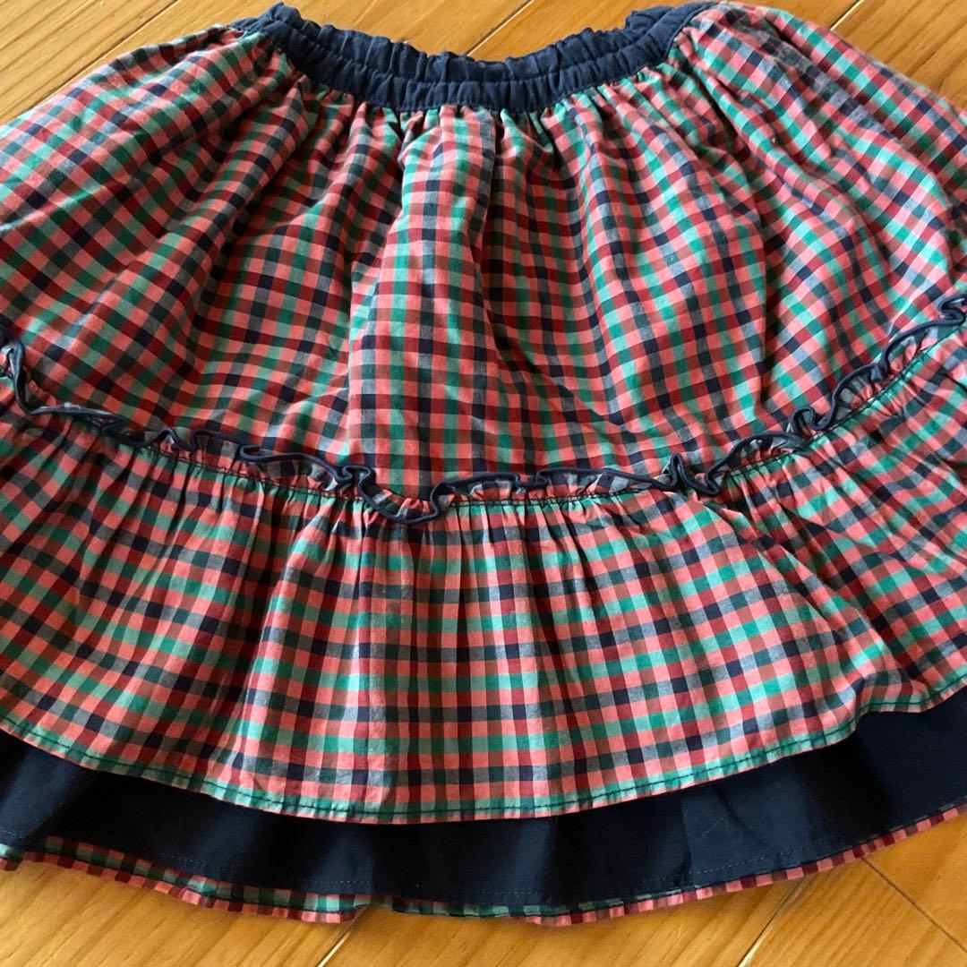 【美品】familiar リバーシブル　フリルスカート サイズ表記100cm