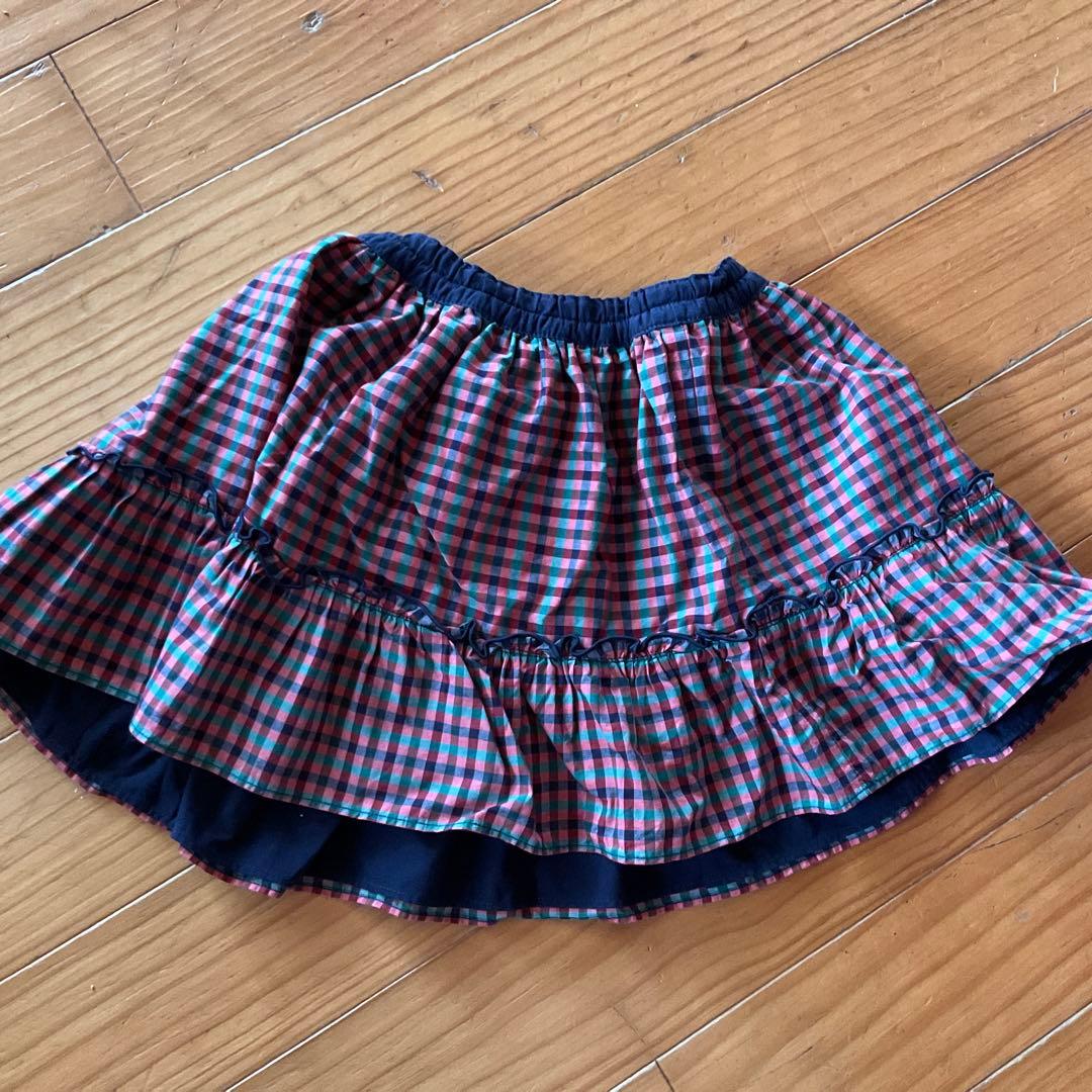 【美品】familiar リバーシブル　フリルスカート サイズ表記100cm
