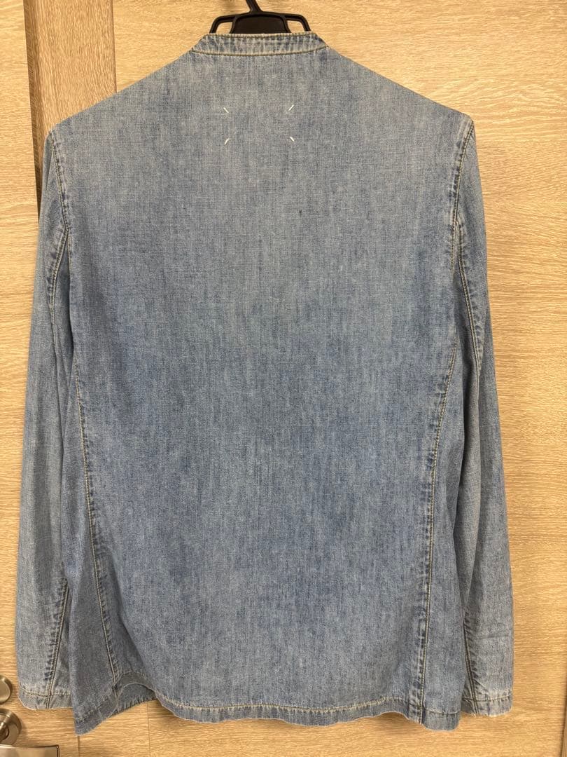 【状態良】Maison Margiela デニム ノーカラー ジャケット 46