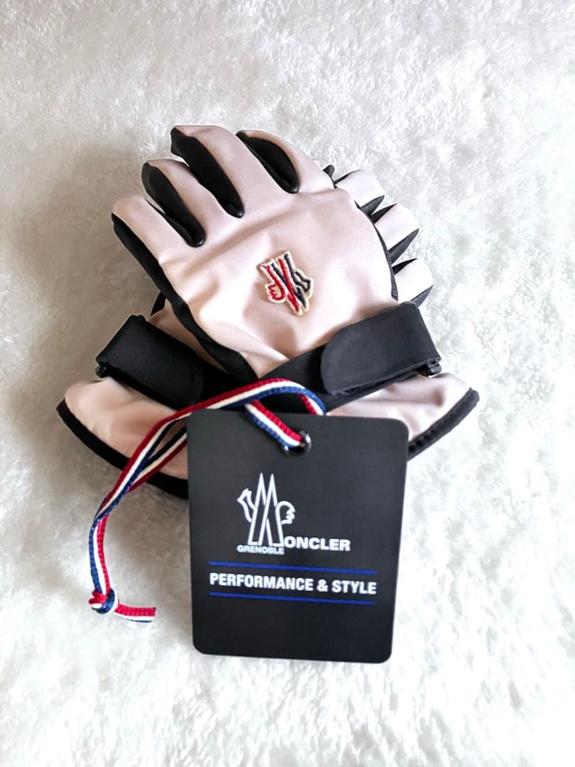 MONCLER グローブ ベージュ/ブラックキッズ用Ｌ