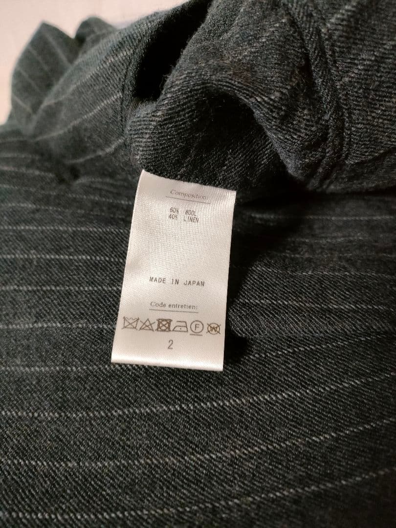 a.presse ストライプスラックス チャコールグレー