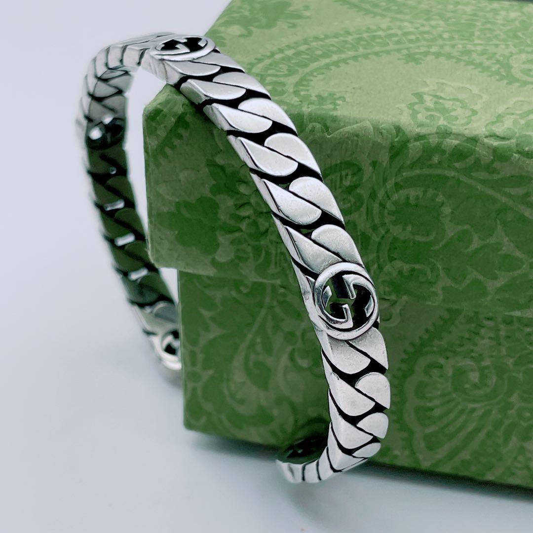 GUCCI バングル　インターロッキング　チェーン　喜平　シルバー925