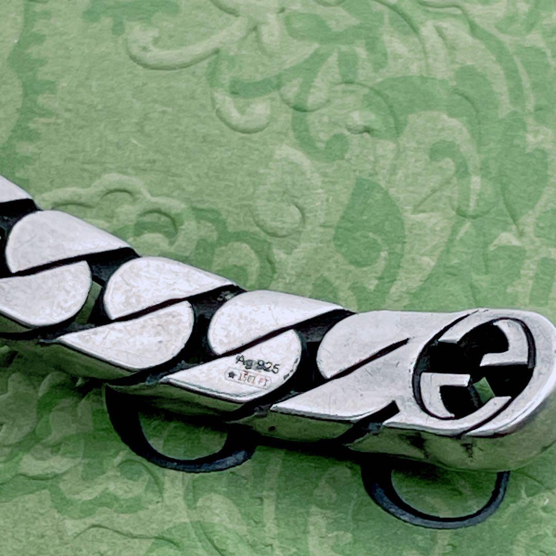 GUCCI バングル　インターロッキング　チェーン　喜平　シルバー925