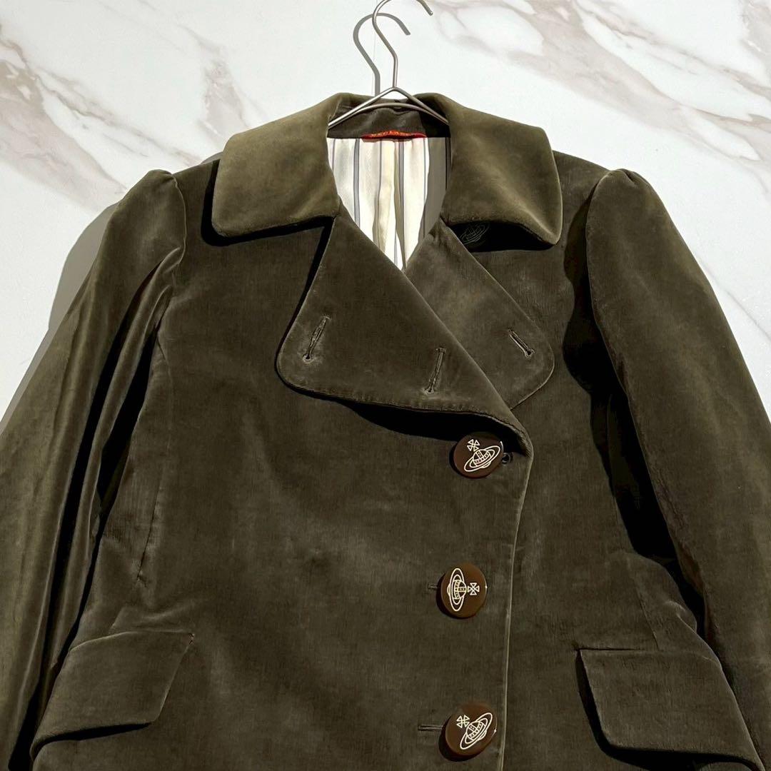 極美品✨ ヴィヴィアンウエストウッド レッドレーベル ベロア コート グリーン
