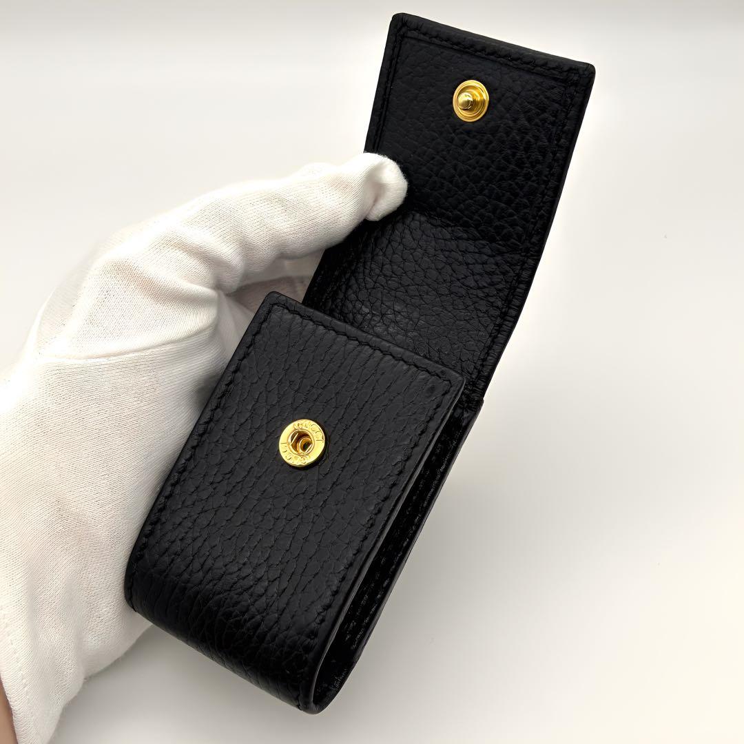 【極美品】 GUCCI スマートキーケース プチマーモント GGロゴ ブラック