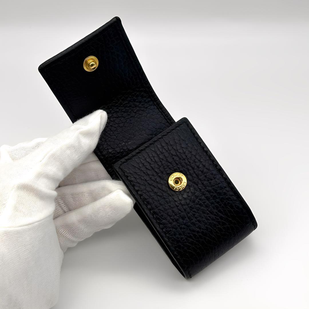 【極美品】 GUCCI スマートキーケース プチマーモント GGロゴ ブラック