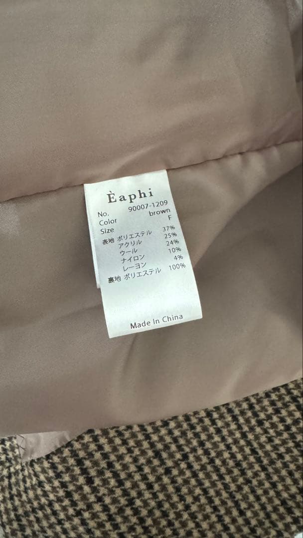 ジャケット・アウター Eaphi WOOL LIKE CHECK JACKET