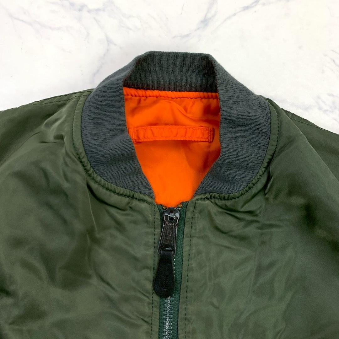 90s USA製 ALPHA MA-1 フライトジャケット カーキ L　D927