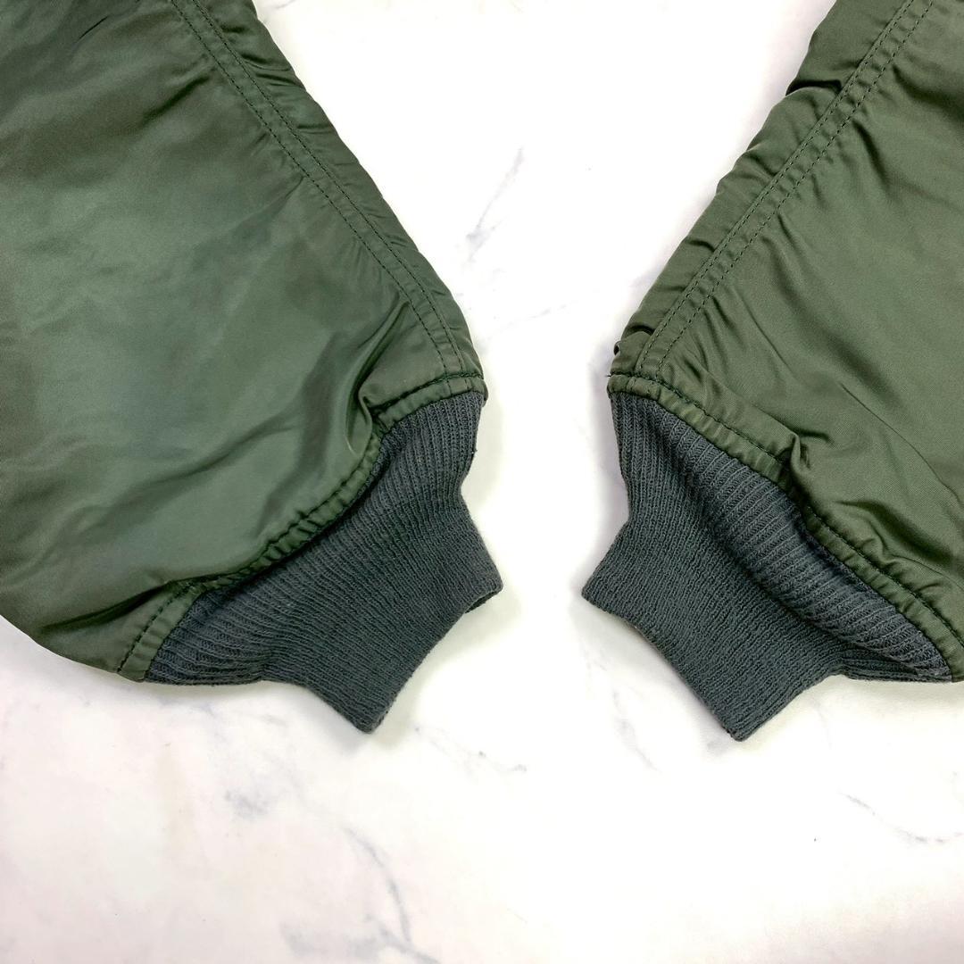 90s USA製 ALPHA MA-1 フライトジャケット カーキ L　D927