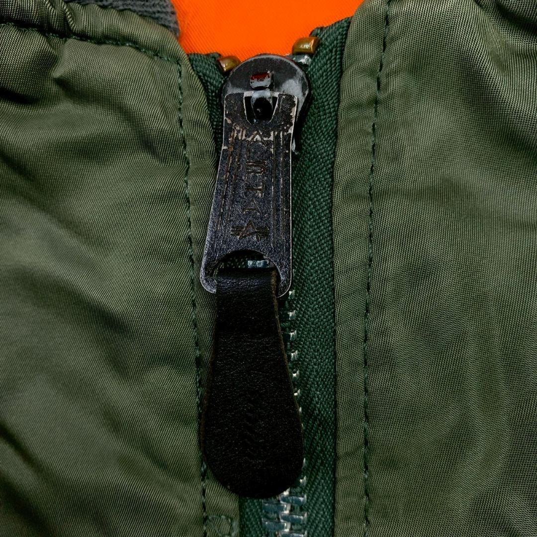 90s USA製 ALPHA MA-1 フライトジャケット カーキ L　D927