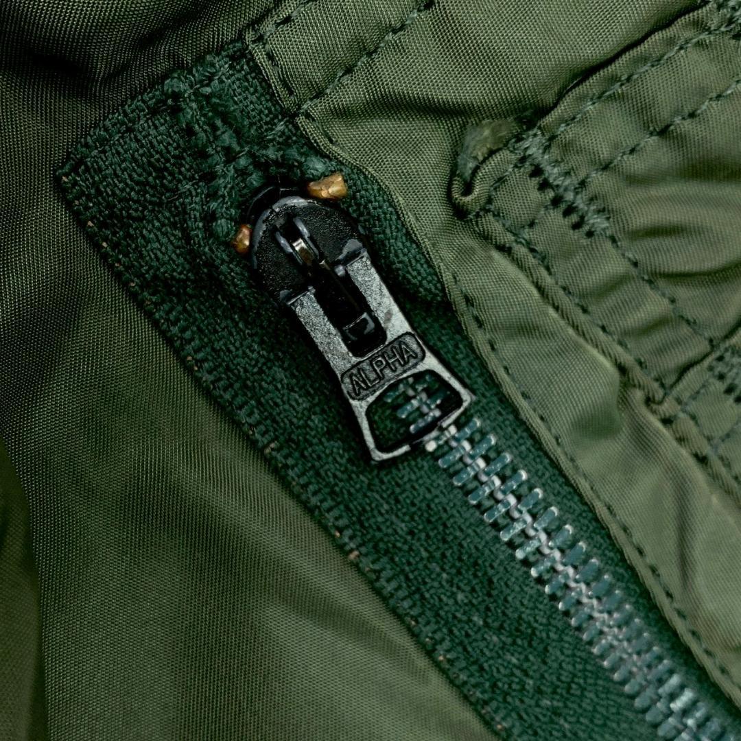 90s USA製 ALPHA MA-1 フライトジャケット カーキ L　D927