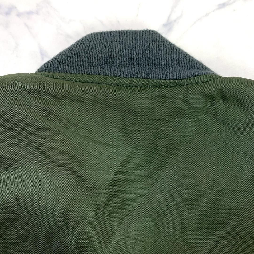 90s USA製 ALPHA MA-1 フライトジャケット カーキ L　D927