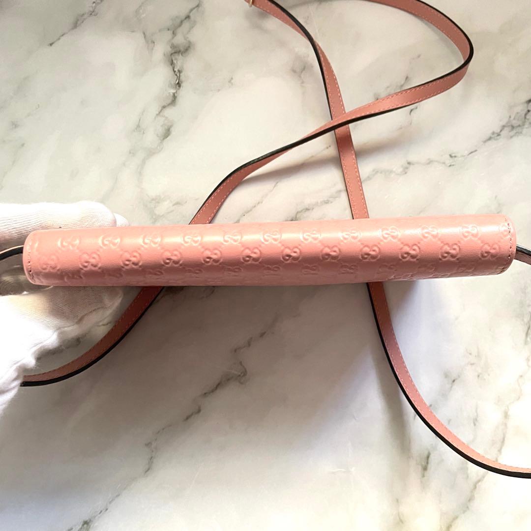 GUCCI グッチ　マイクロシマ　ショルダーウォレット　長財布　美品0114-②