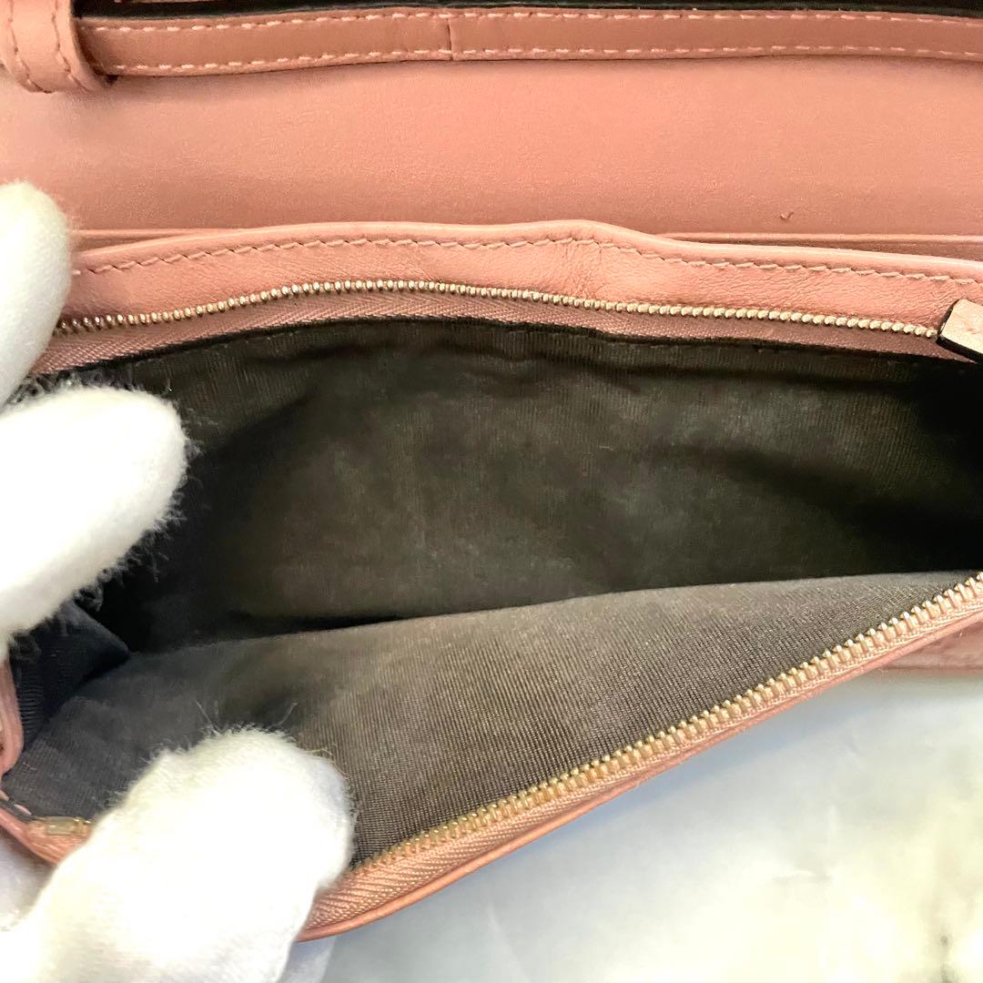 GUCCI グッチ　マイクロシマ　ショルダーウォレット　長財布　美品0114-②