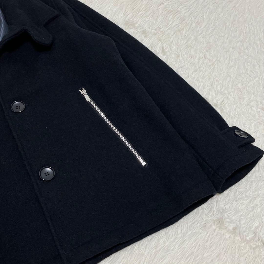 未使用級 エルヴィエプロダクションズ フランス製 ピーコート メルトン ネイビー