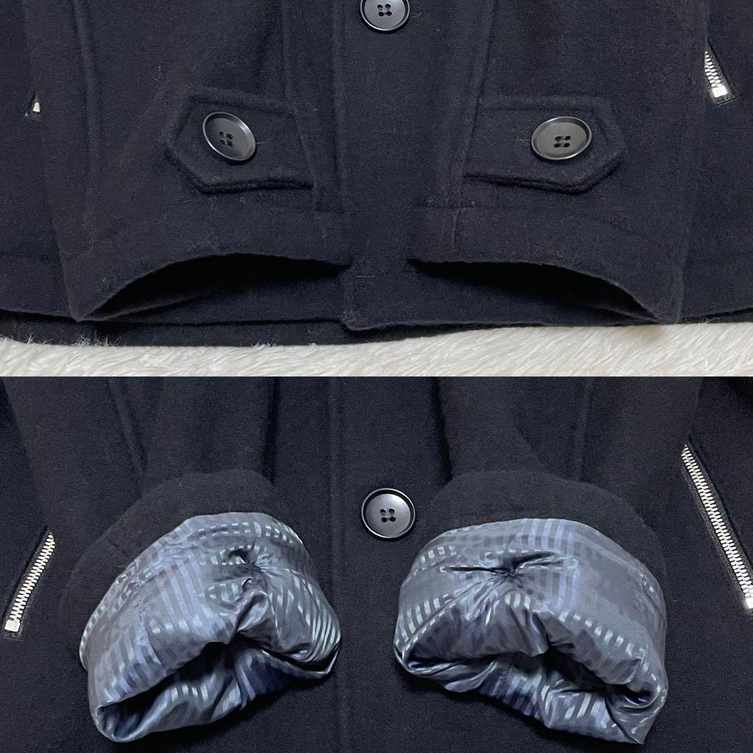 未使用級 エルヴィエプロダクションズ フランス製 ピーコート メルトン ネイビー