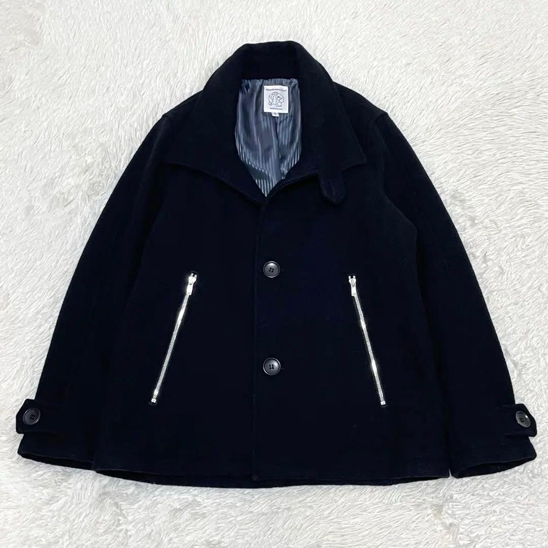 未使用級 エルヴィエプロダクションズ フランス製 ピーコート メルトン ネイビー