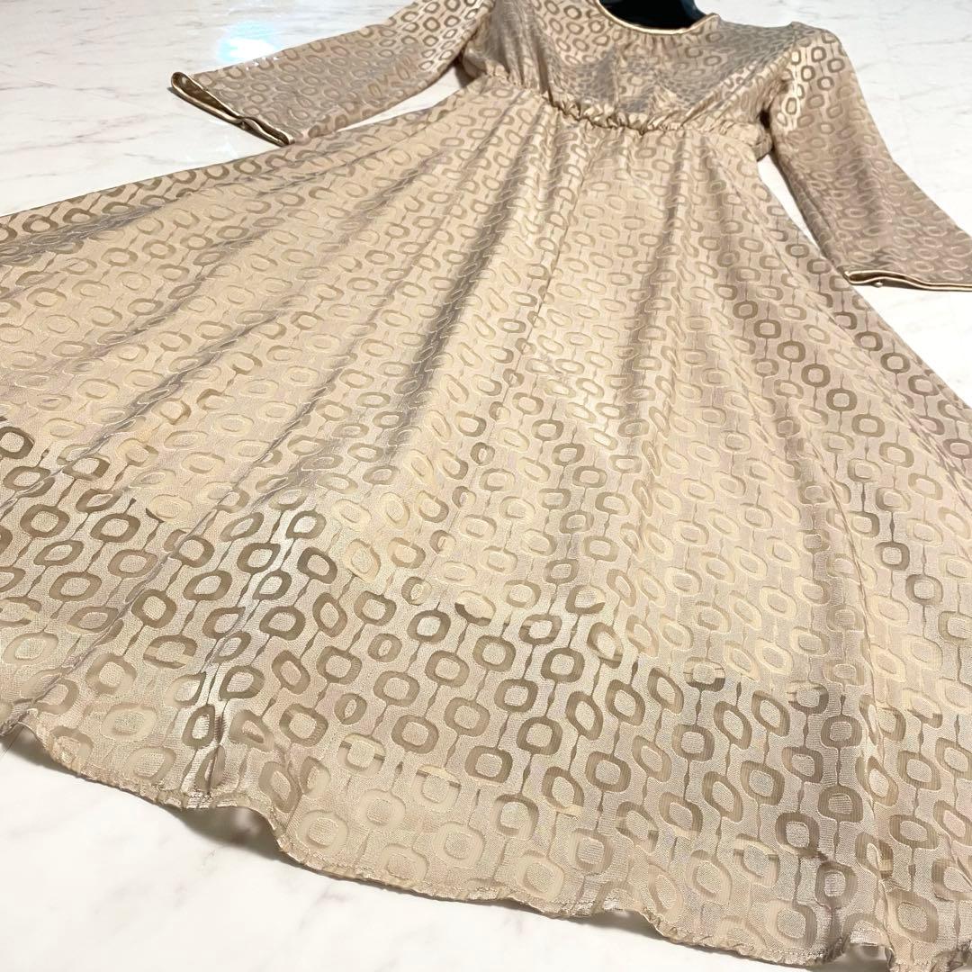 【極美品】アナイ スクエアキカオパール ワンピース ロング丈 ベージュ 人気