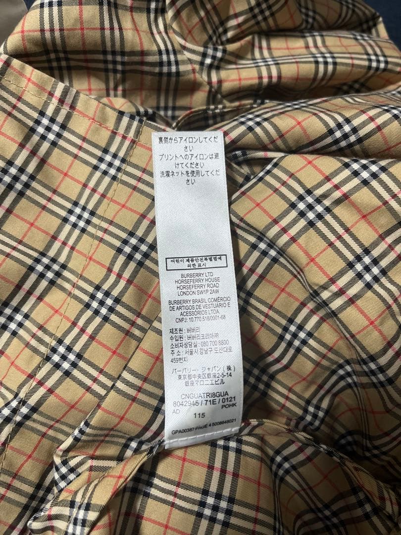 BURBERRY チェック柄 長袖ワンピース 8Y