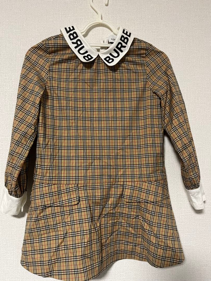 BURBERRY チェック柄 長袖ワンピース 8Y