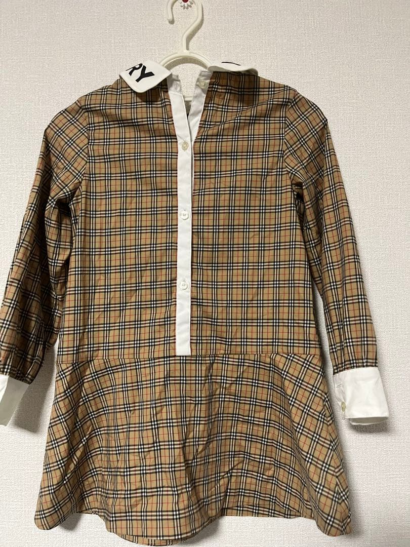BURBERRY チェック柄 長袖ワンピース 8Y