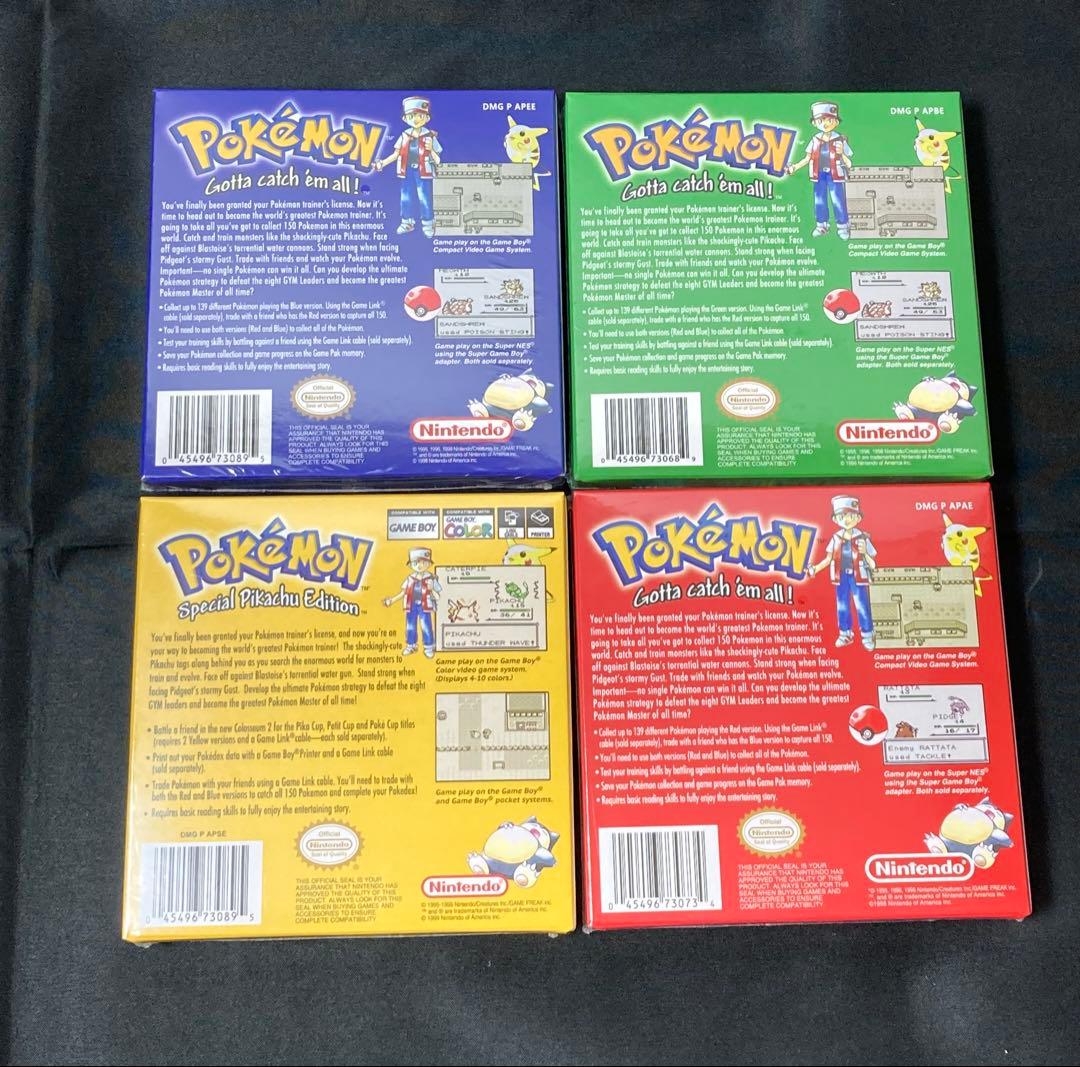 GBC ポケットモンスター　赤　青　緑　黄色　ピカチュウ　未開封　北米版