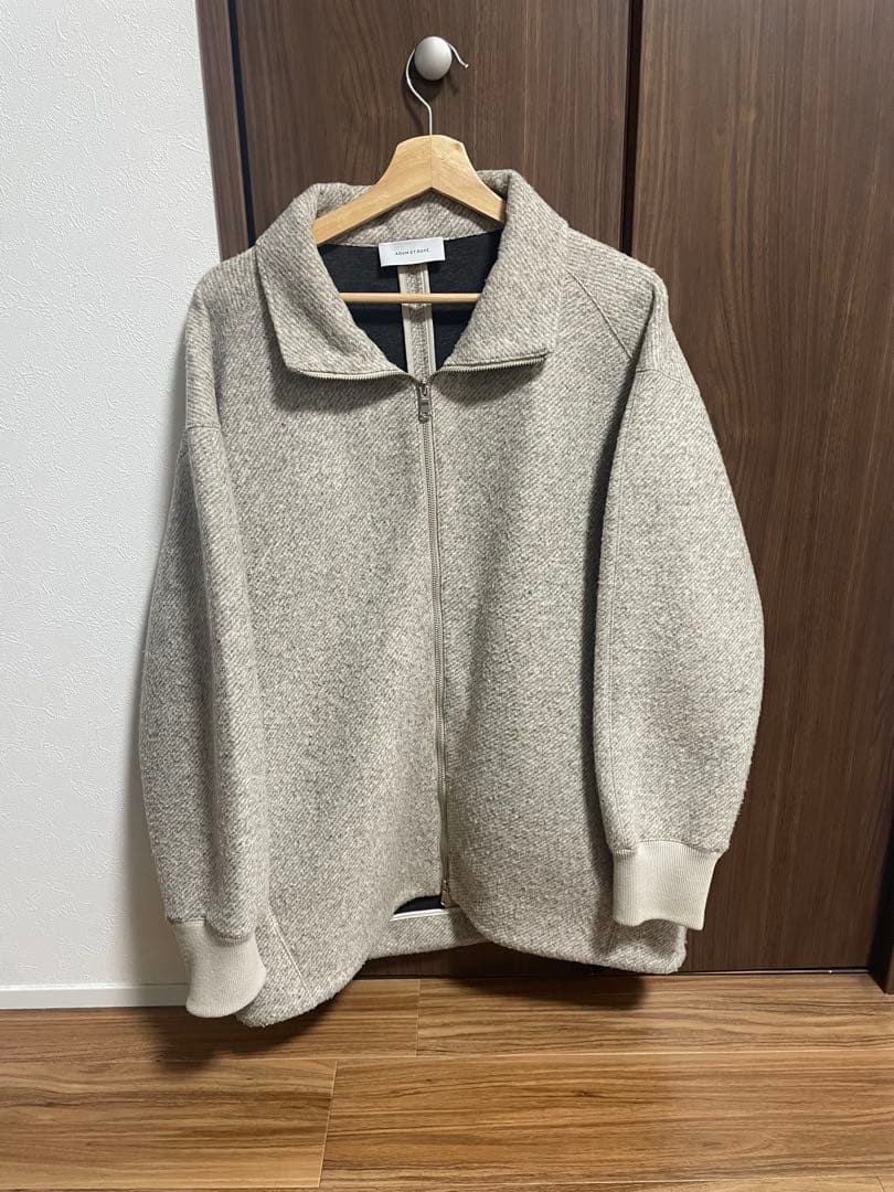 アダムエロペ　【サステナブル】ツイードボンディングコーディガン