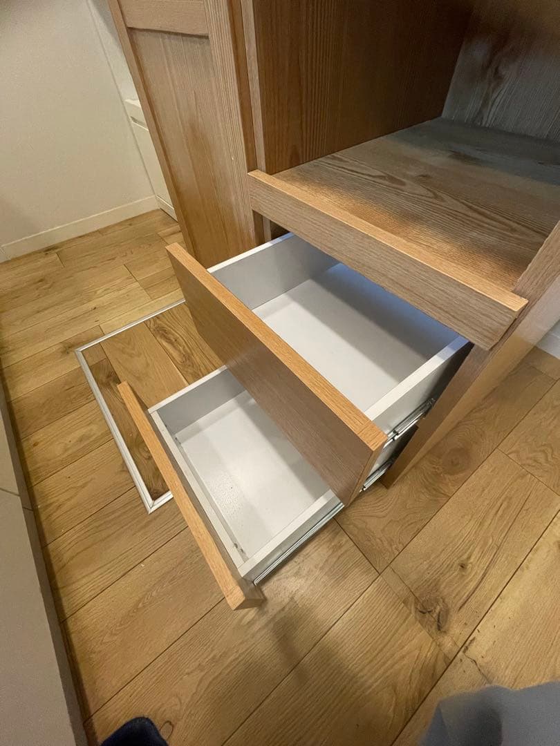 24時間限定価額‼️ナチュラルウッド調 キッチン収納 食器棚　レンジボート