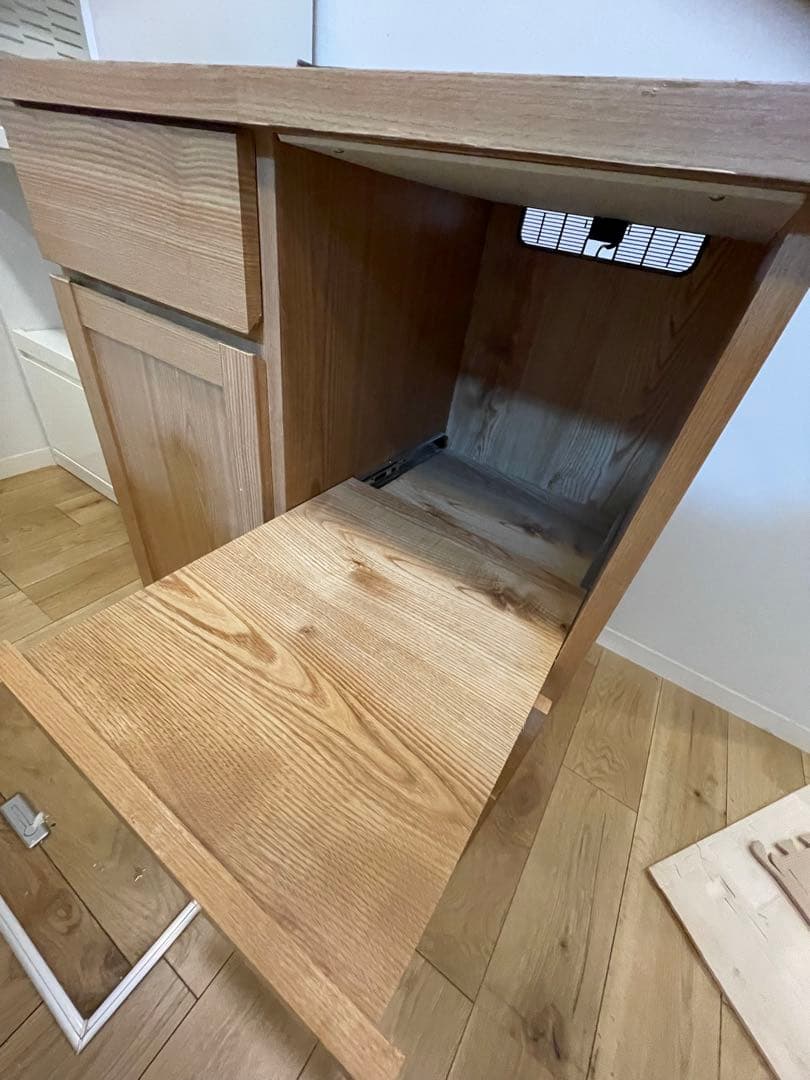 24時間限定価額‼️ナチュラルウッド調 キッチン収納 食器棚　レンジボート