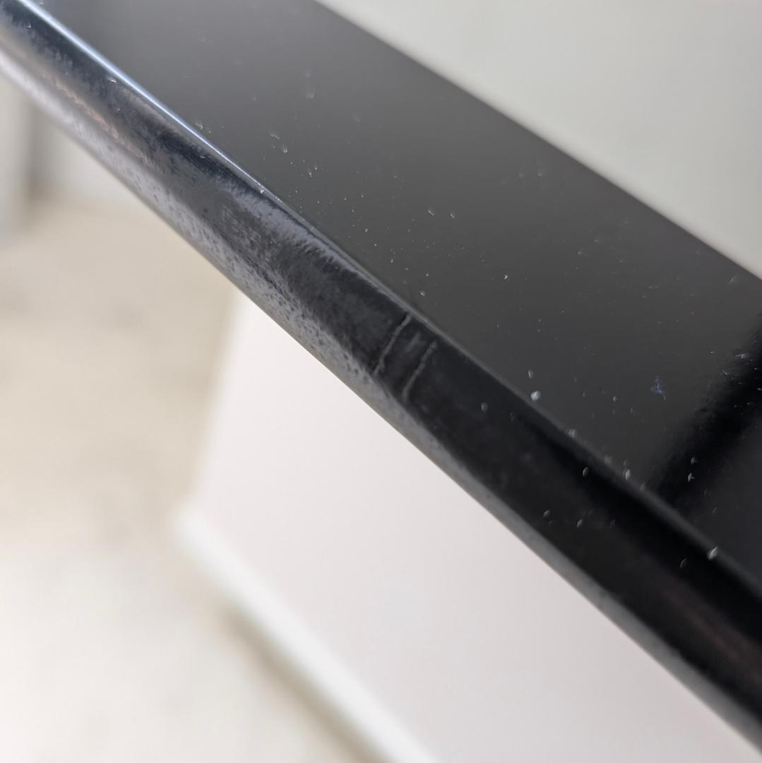 角丸フレーム ブラック ウォールミラー 立て掛け鏡 ビンテージ スペースエイジ