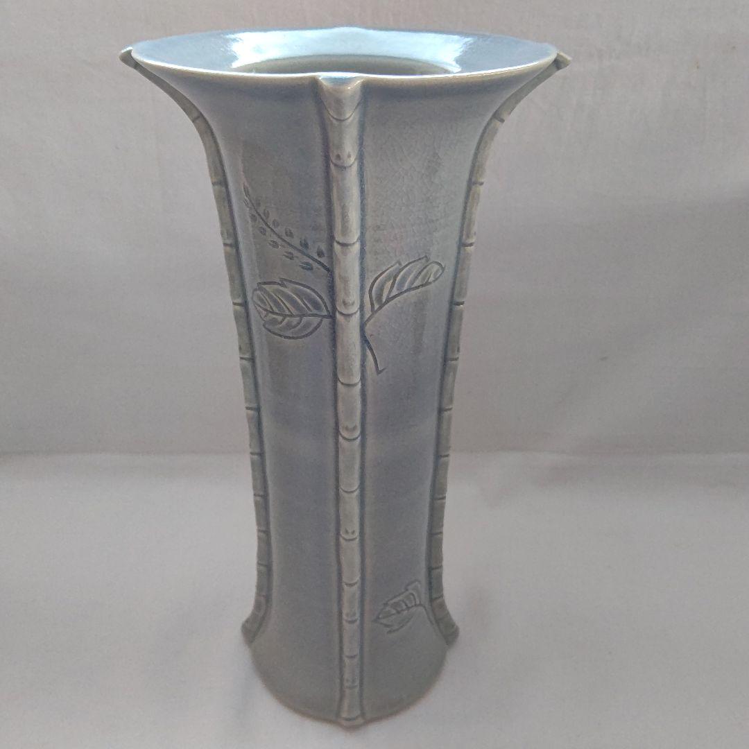 桐竹文 花瓶 山崎 光洋銘『鳳玉』 嵯峨御流好 片山宥雄大僧正